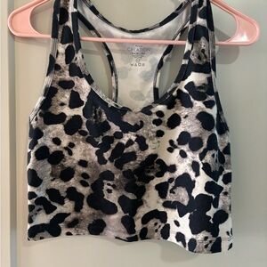 No Boundaries Black and White Animal Print Sports Bra